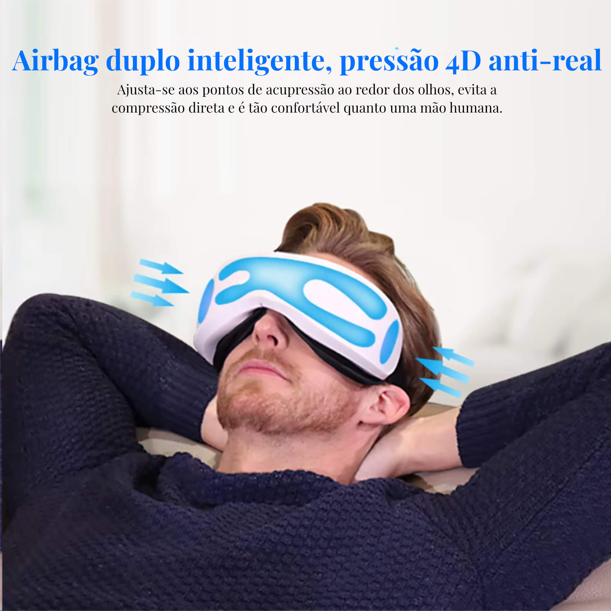 Oculaire 6D: Massageador Ocular Inteligente com Relaxamento Bluetooth.