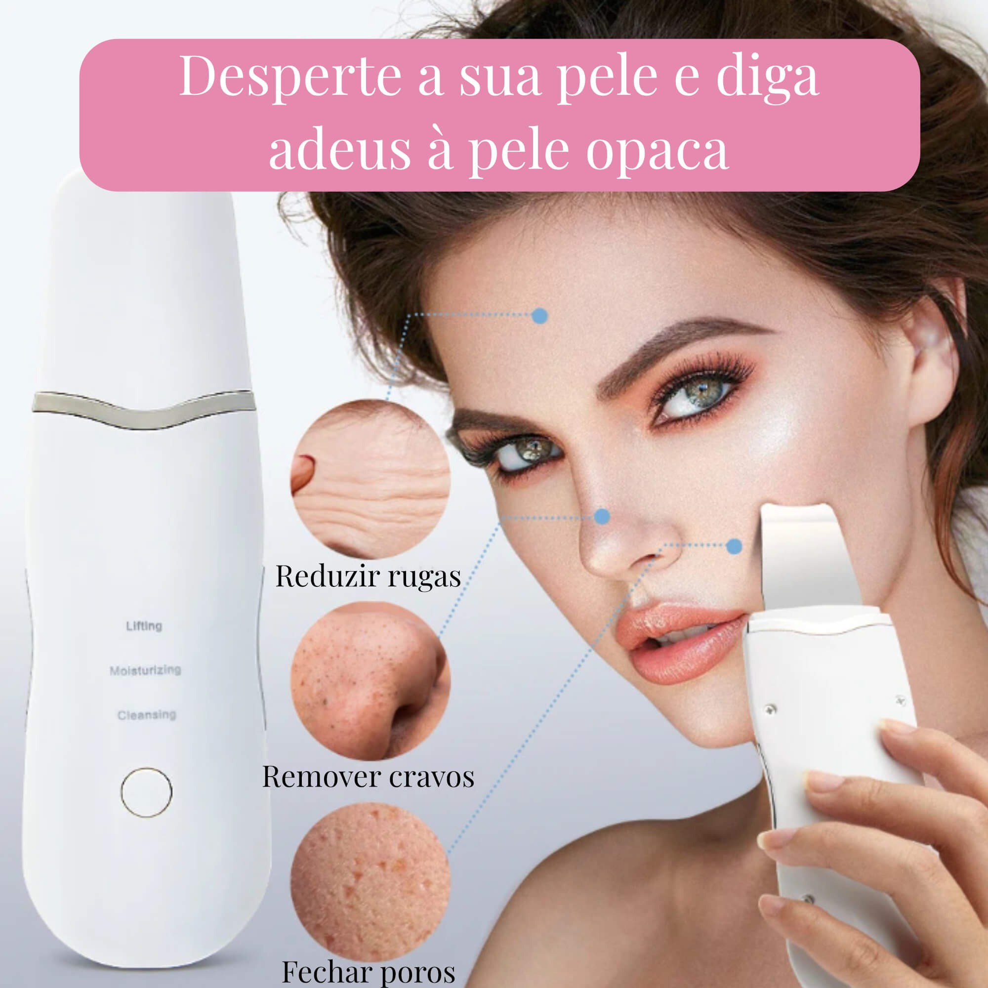 SkinClear Pro: Espátula facial ultrassônica