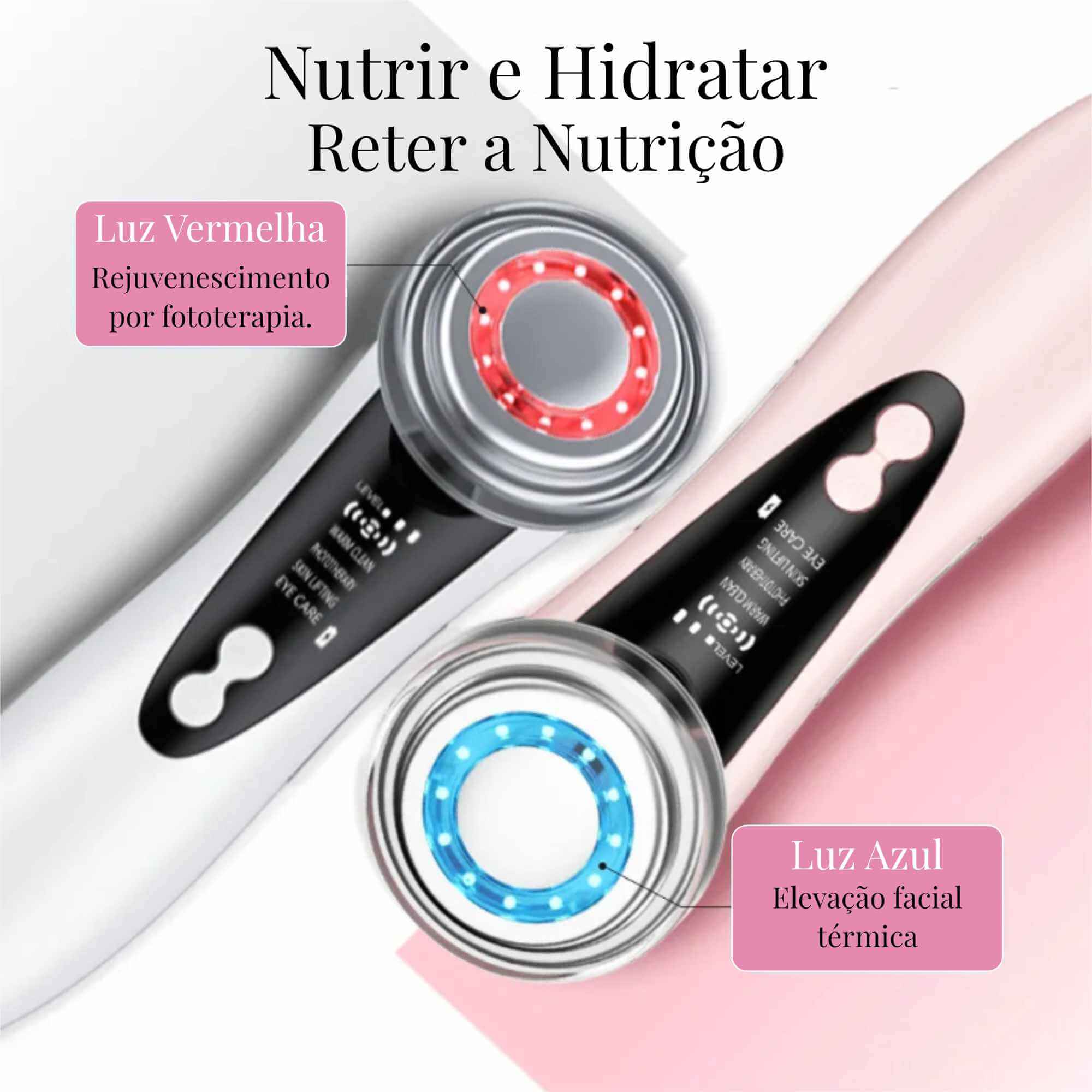 LiftFace Pro: Dispositivo de Fototerapia Facial 4 em 1.