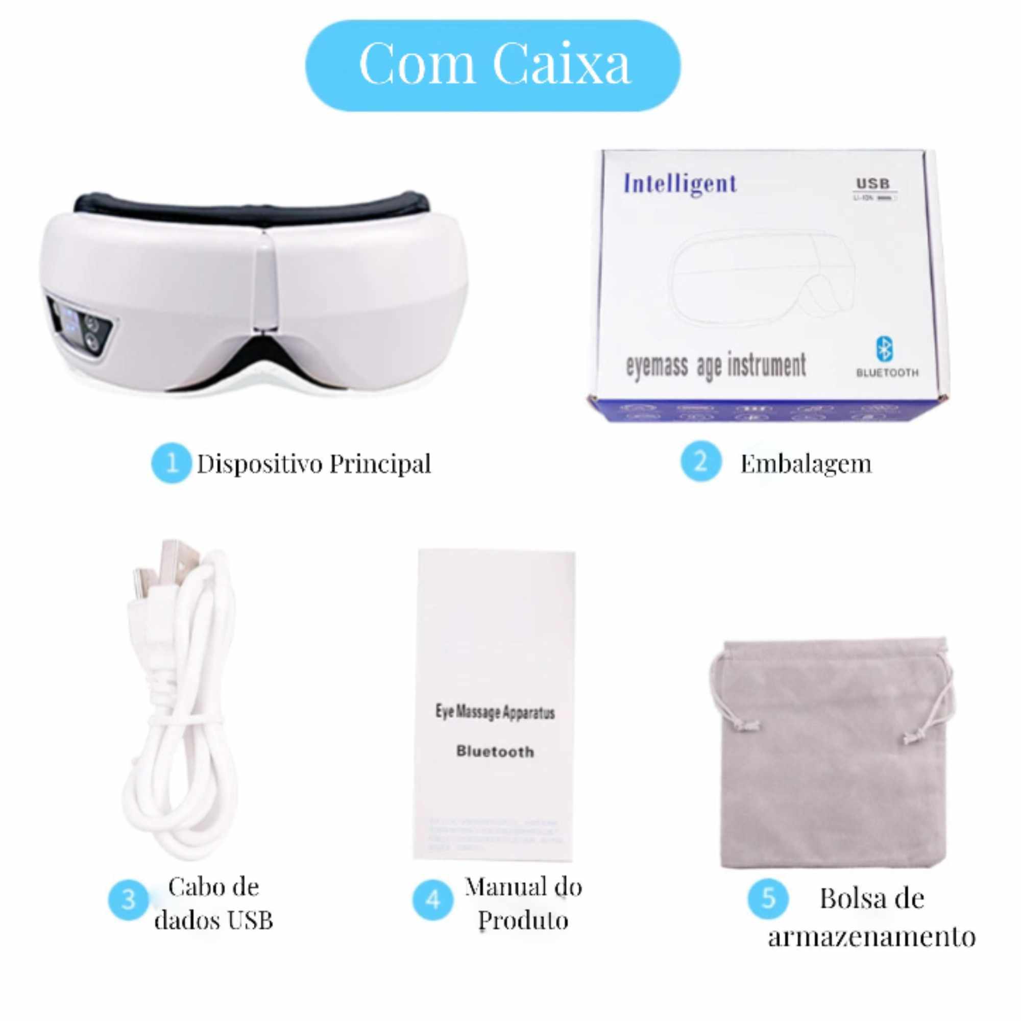 Oculaire 6D: Massageador Ocular Inteligente com Relaxamento Bluetooth.